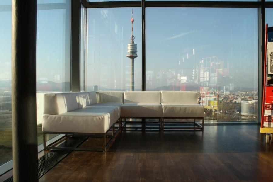 Sofamodul - Model: Ecklehne - �berzug: wei�es Kunstleder