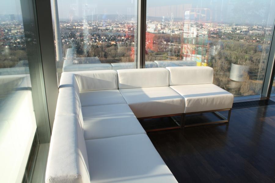 Sofamodul - Model: Ecklehne - �berzug: wei�es Kunstleder