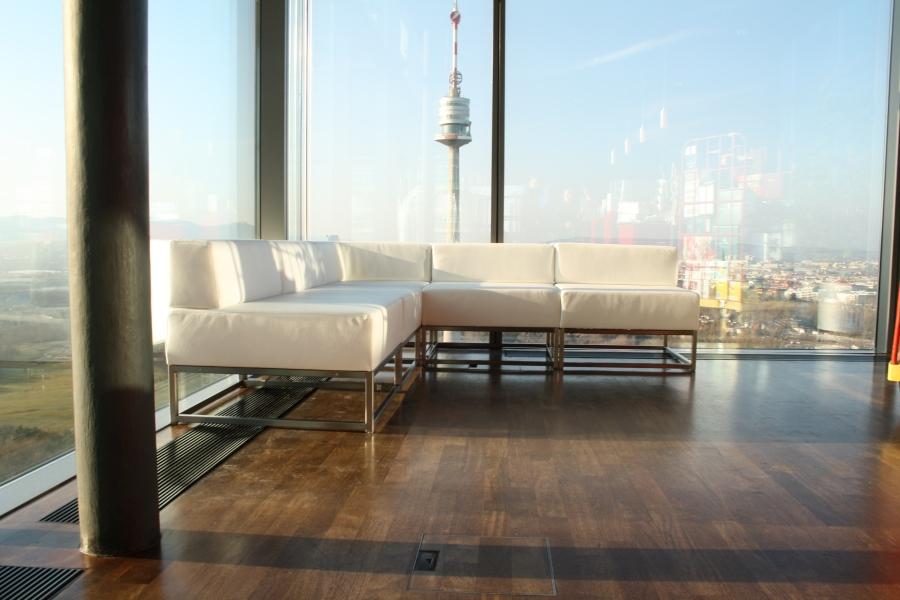 Sofamodul - Model: Ecklehne - �berzug: wei�es Kunstleder