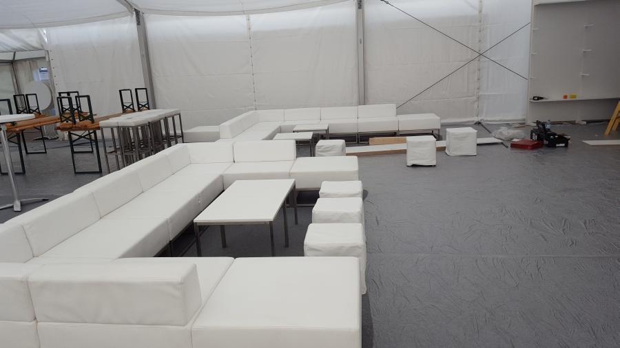 Sofamodul - Model: R�ckenlehne - �berzug: wei�es Kunstleder