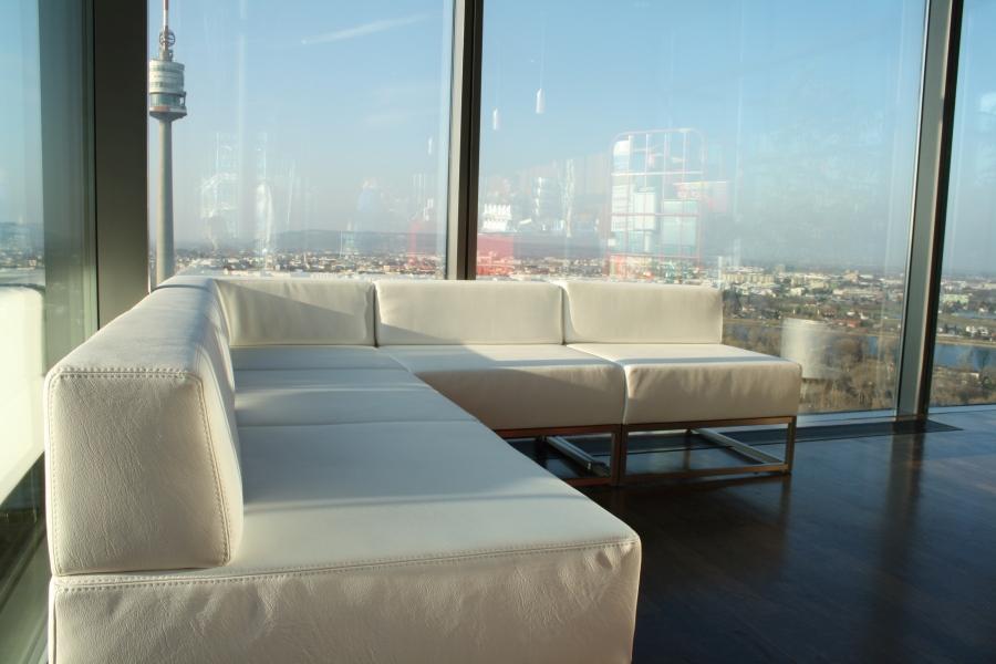 Sofamodul - Model: R�ckenlehne - �berzug: wei�es Kunstleder