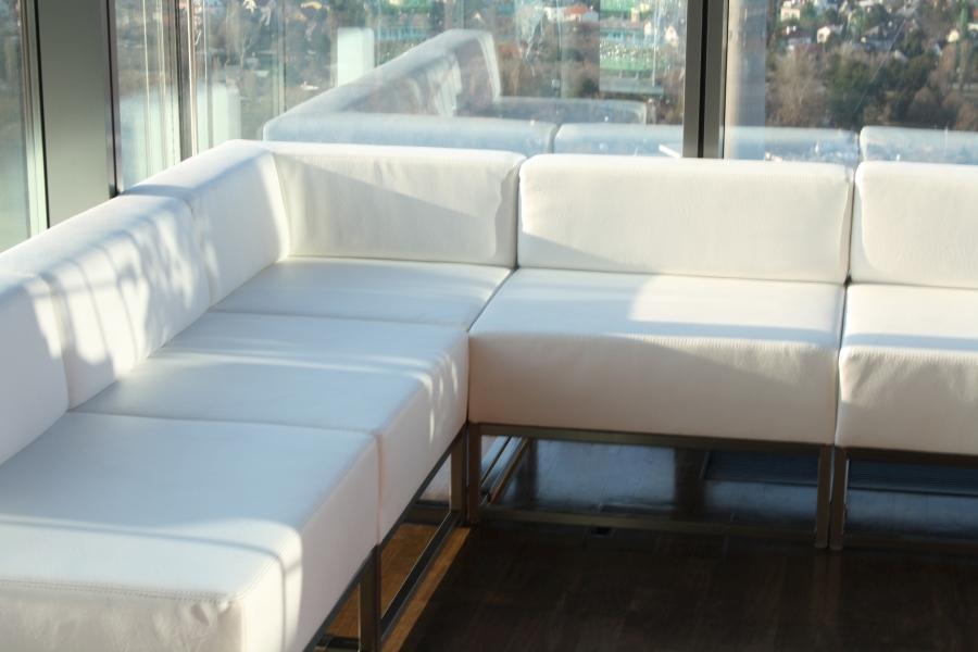 Sofamodul - Model: R�ckenlehne - �berzug: wei�es Kunstleder