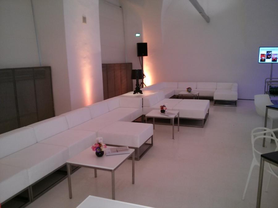 Sofamodul - Model: Hocker - �berzug: wei�es Kunstleder