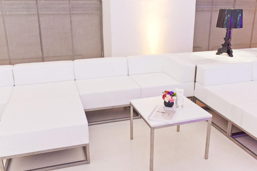 Sofamodul - Model: Hocker - �berzug: wei�es Kunstleder