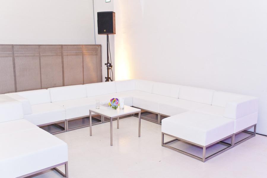 Sofamodul - Model: Hocker - �berzug: wei�es Kunstleder