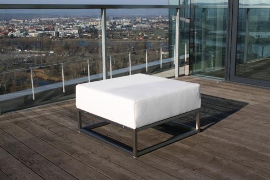 Sofamodul - Model: Hocker - �berzug: wei�es Kunstleder