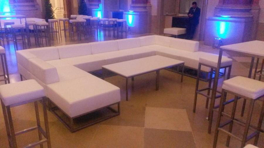 Sofamodul - Model: Hocker - �berzug: wei�es Kunstleder