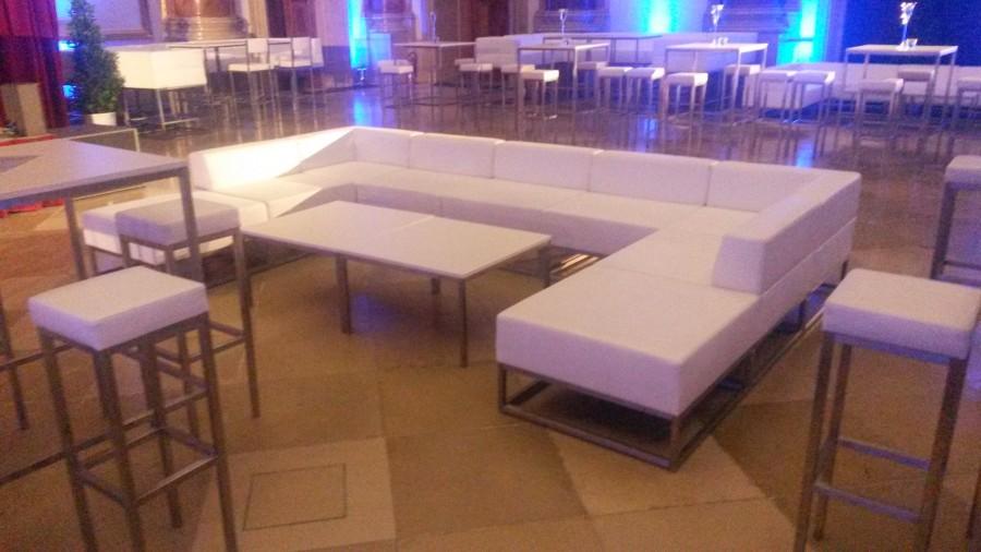 Sofamodul - Model: Hocker - �berzug: wei�es Kunstleder