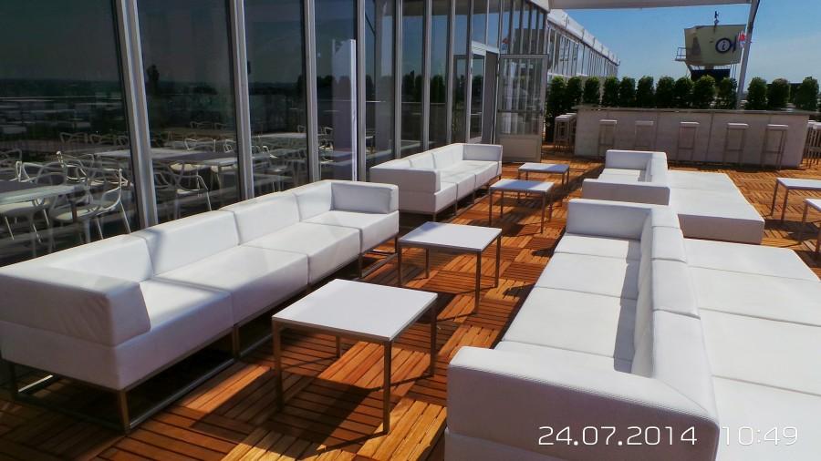 Sofamodul - Model: Hocker - �berzug: wei�es Kunstleder