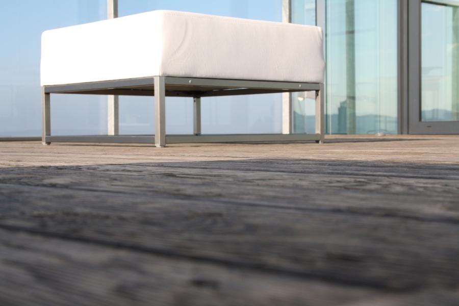 Sofamodul - Model: Hocker - �berzug: wei�es Kunstleder