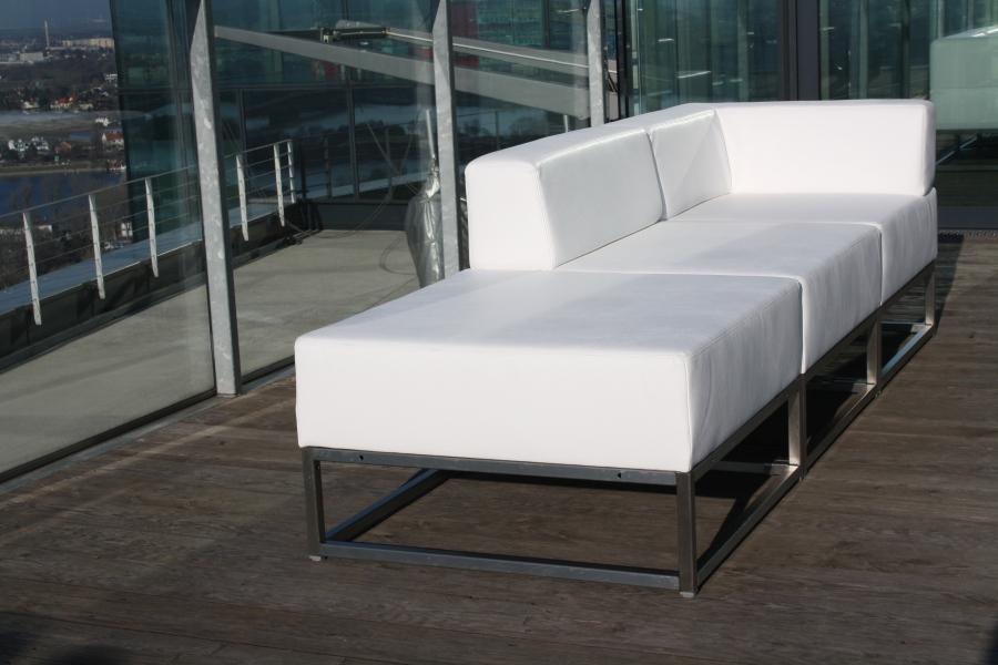 Sofamodul - Model: Hocker - �berzug: wei�es Kunstleder