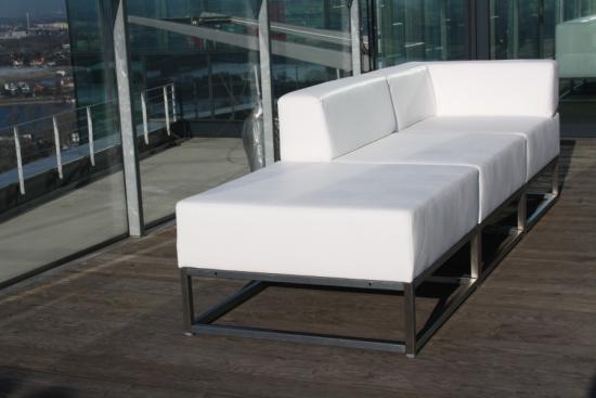 Sofamodul - Model: Hocker - �berzug: wei�es Kunstleder