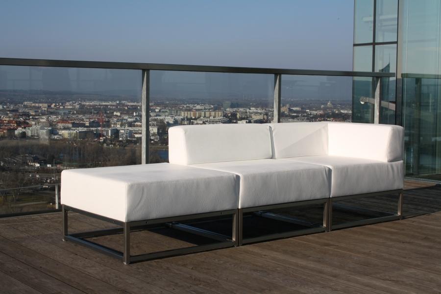 Sofamodul - Model: Hocker - �berzug: wei�es Kunstleder