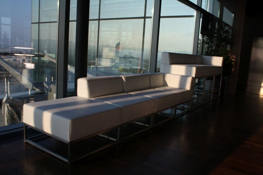 Sofamodul - Model: Hocker - �berzug: wei�es Kunstleder