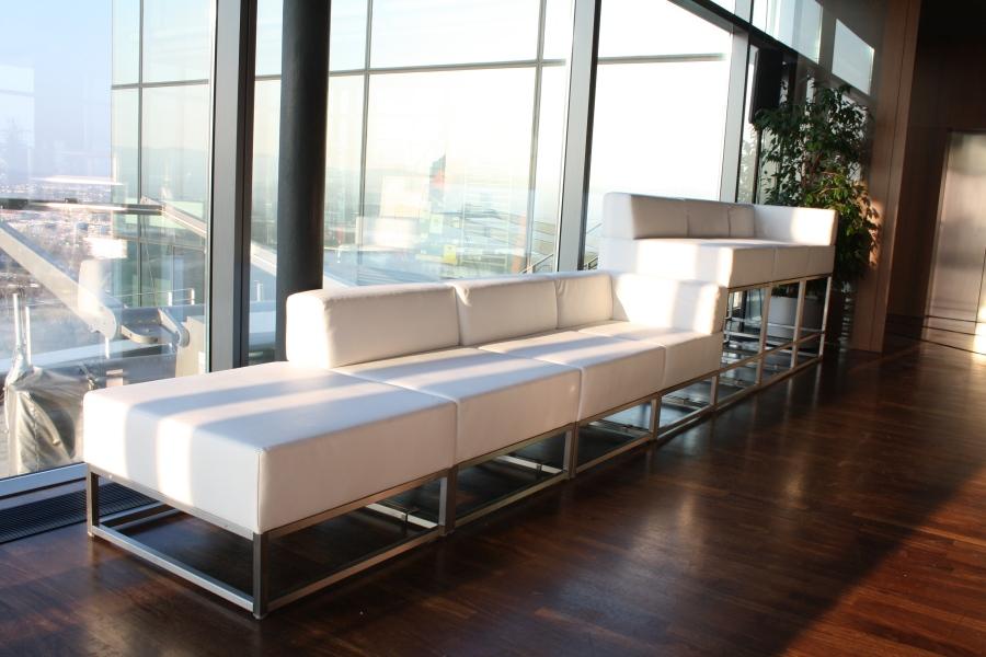 Sofamodul - Model: Hocker - �berzug: wei�es Kunstleder