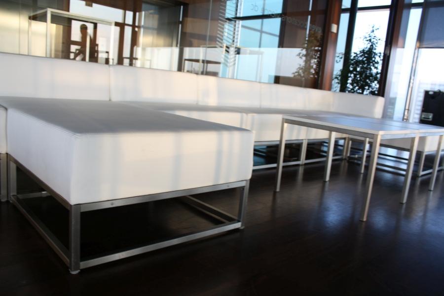 Sofamodul - Model: Hocker - �berzug: wei�es Kunstleder