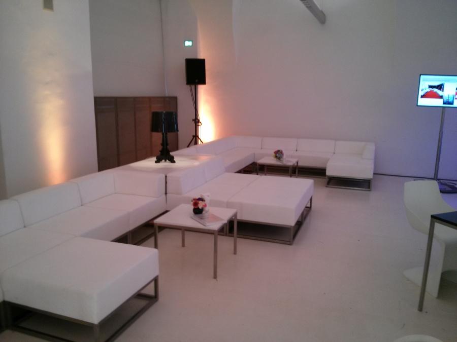 Sofamodul - Model: Hocker - �berzug: wei�es Kunstleder