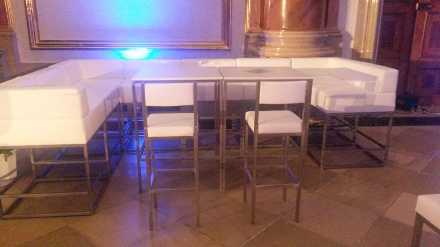 Lederhochsofamodul mit Ecklehne, 75 x 75 cm, wei� 