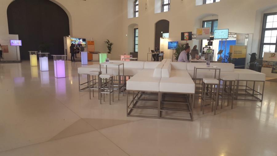 Lederhochsofamodul mit Ecklehne, 75 x 75 cm, wei� 