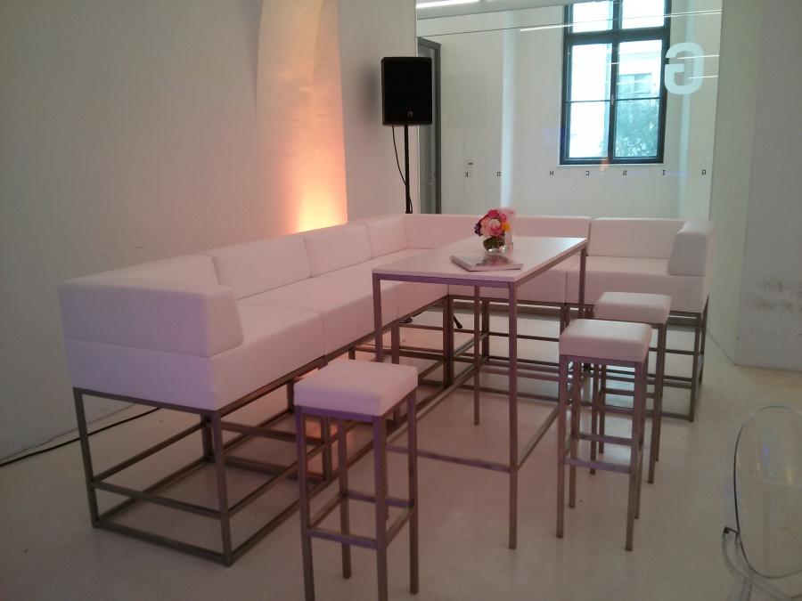 Lederhochsofamodul mit Ecklehne, 75 x 75 cm, wei� 