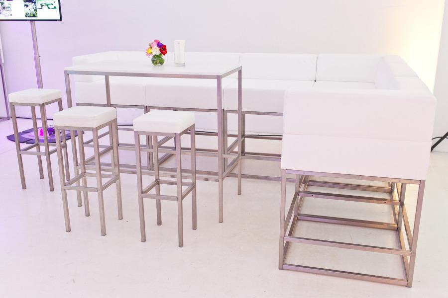 Lederhochsofamodul mit R�ckenlehne, 75 x 75 cm, wei�