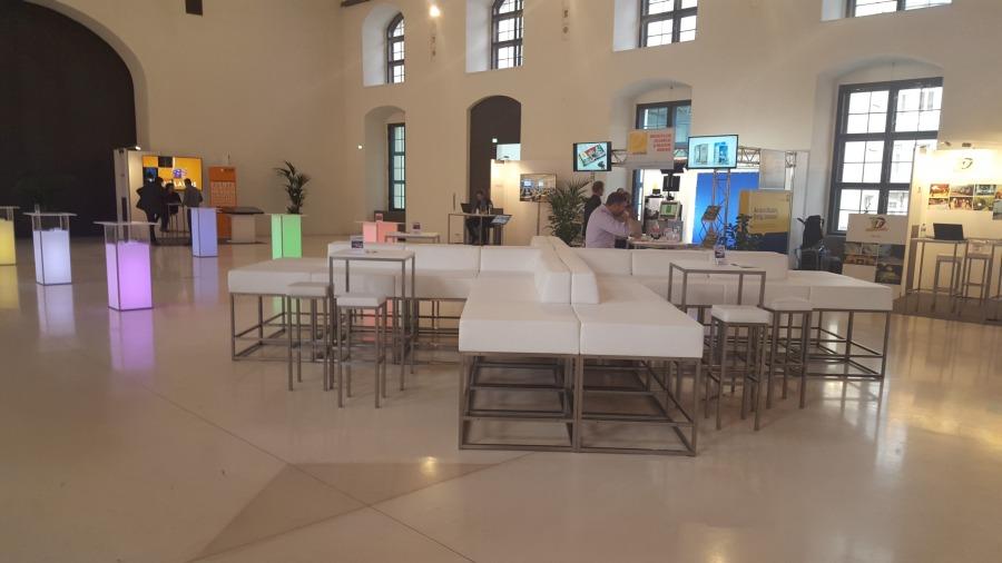 Lederhochsofamodul mit R�ckenlehne, 75 x 75 cm, wei�