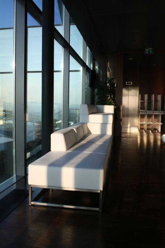 Lederhochsofamodul mit R�ckenlehne, 75 x 75 cm, wei�