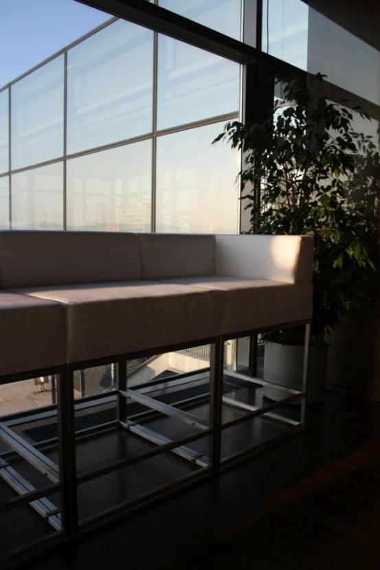 Lederhochsofamodul mit R�ckenlehne, 75 x 75 cm, wei�