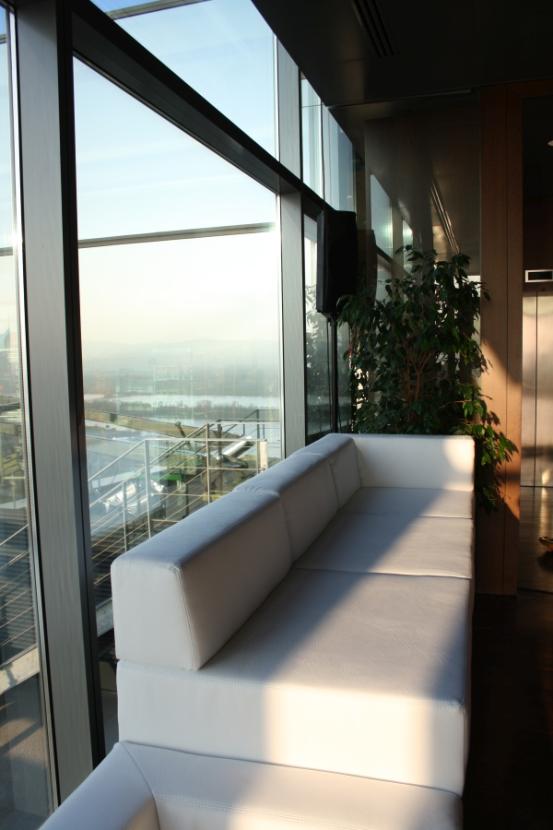 Lederhochsofamodul mit R�ckenlehne, 75 x 75 cm, wei�