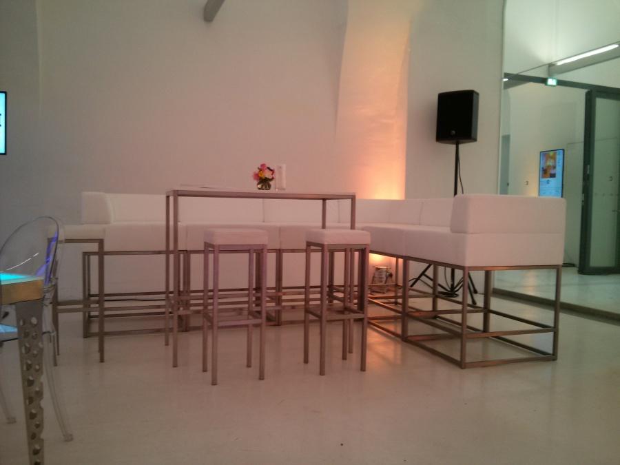 Lederhochsofamodul mit R�ckenlehne, 75 x 75 cm, wei�