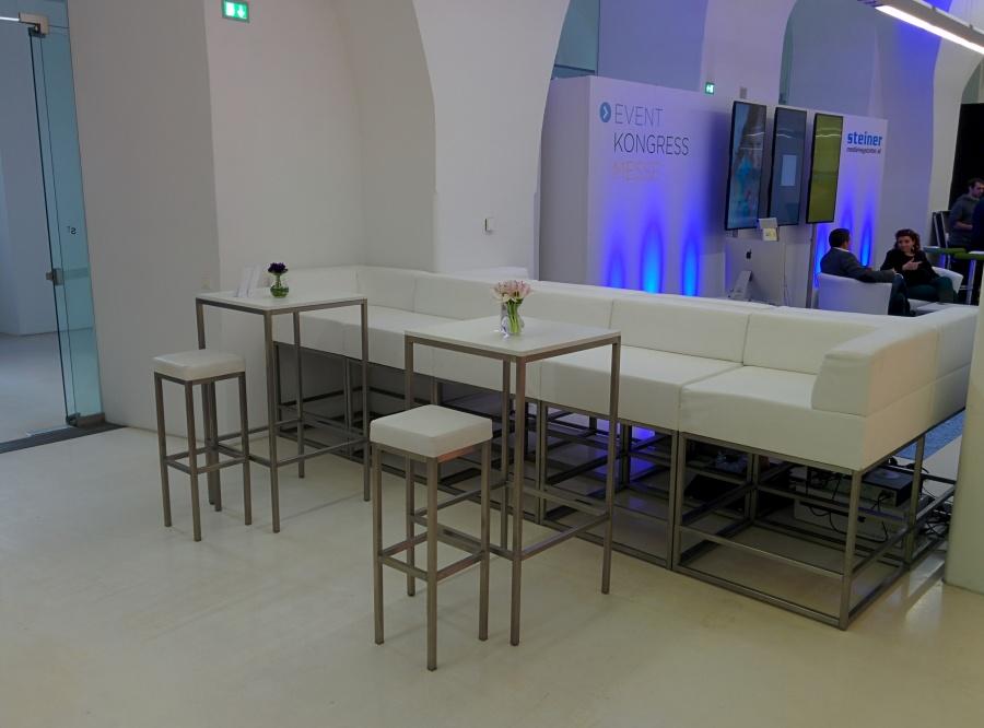 Lederhochsofamodul mit R�ckenlehne, 75 x 75 cm, wei�