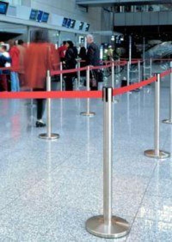 Absperrstnder, Niro, mit Zugband - Farbe: rot