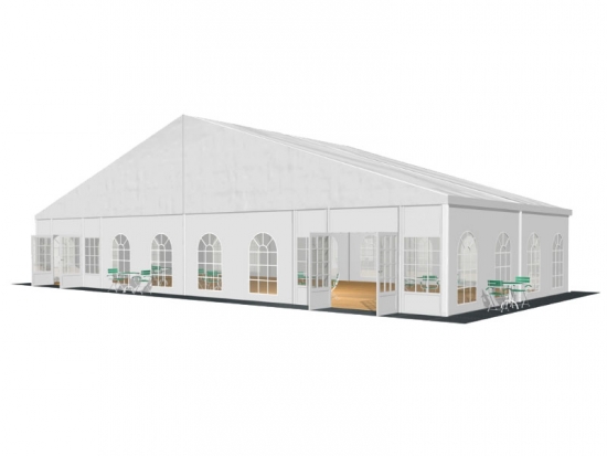 Gro�zelt - Breite: 20 m - Seitenh�he: 3 m - Firsth�he: 6,40 m