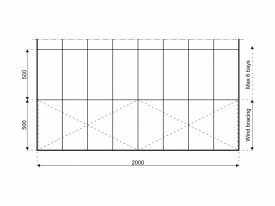 Gro�zelt - Breite: 20 m - Seitenh�he: 3 m - Firsth�he: 6,40 m