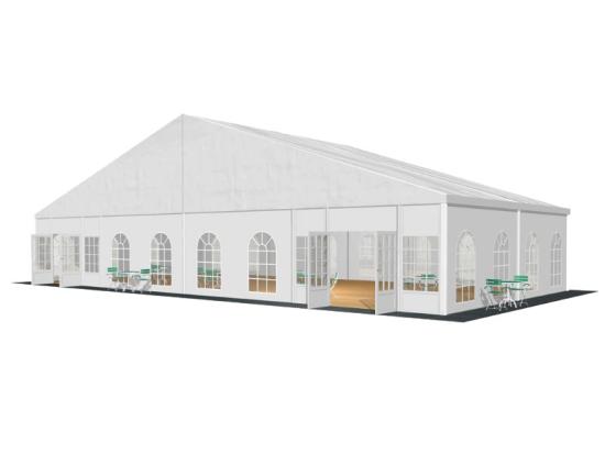 Gro�zelt hoch - Breite: 20 m - Seitenh�he: 4 m - Firsth�he: 7,40 m