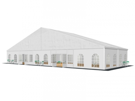 Gro�zelt hoch - Breite: 25 m - Seitenh�he: 4 m - Firsth�he: 8,14 m