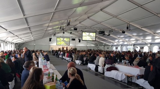 Gro�zelt - Breite: 30 m - Seitenh�he: 3 m - Firsth�he: 7,98 m
