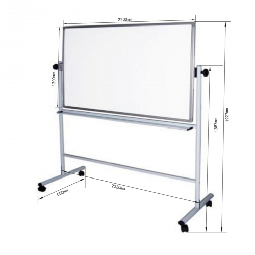 Whiteboard mit Rollen, 220 x 120 cm