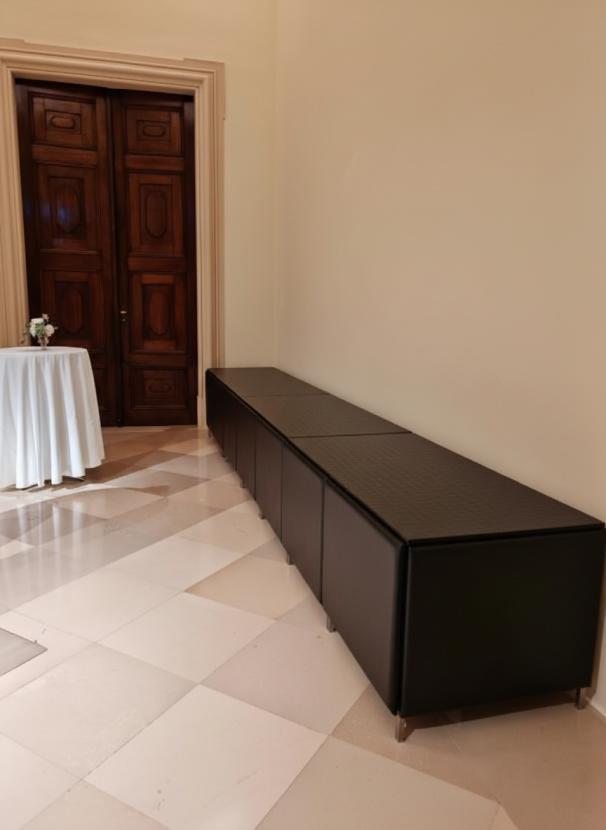 Buffetw�rfel - Front: glatt - Farbe: schwarz - Top: schwarze Platte