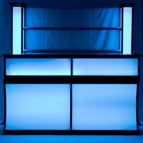 Bar mit LED-Beleuchtung und Plexifront, 2 lfm inkl. Gl�serregal