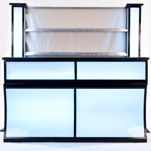 Bar mit LED-Beleuchtung und Plexifront, 2 lfm inkl. Gl�serregal