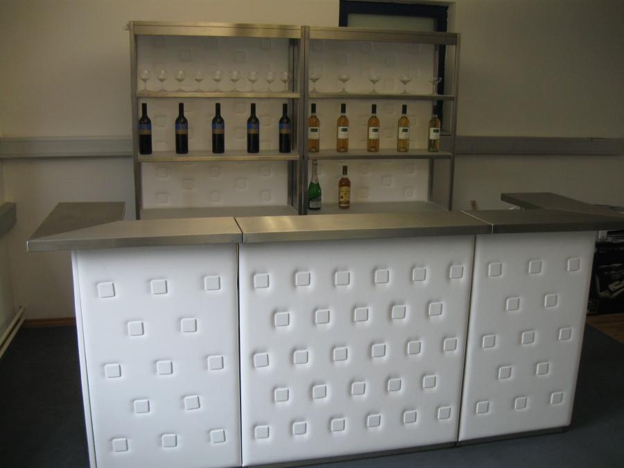 Nirobar - Element: Ecke / Abschluss - Front: Knopfmuster - Farbe: wei� - Top: Niro