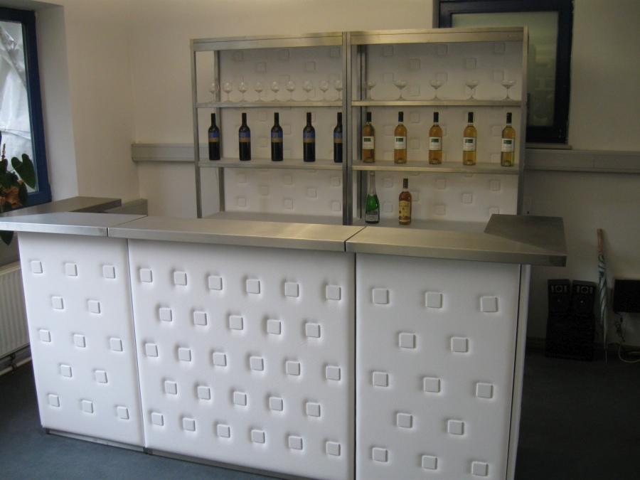 Nirobar - Element: Ecke / Abschluss - Front: Knopfmuster - Farbe: wei� - Top: Niro