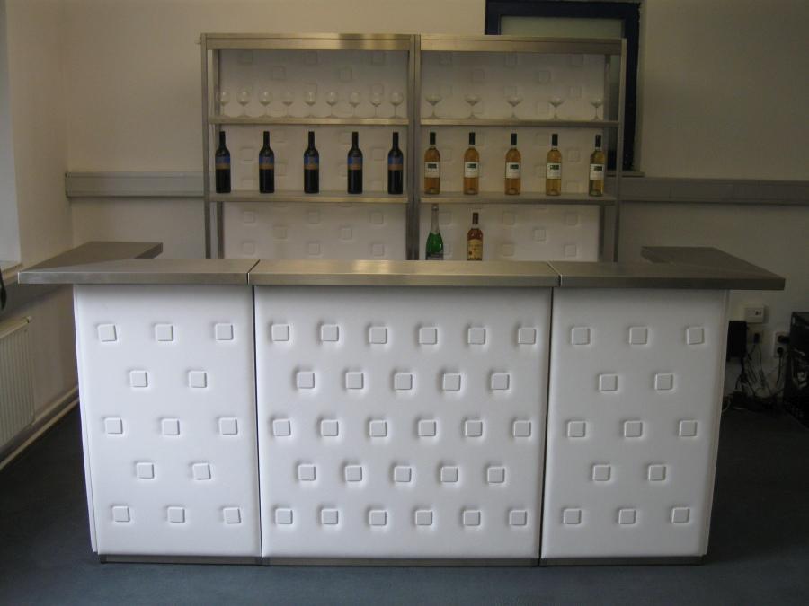 Nirobar - Element: Ecke / Abschluss - Front: Knopfmuster - Farbe: wei� - Top: Niro