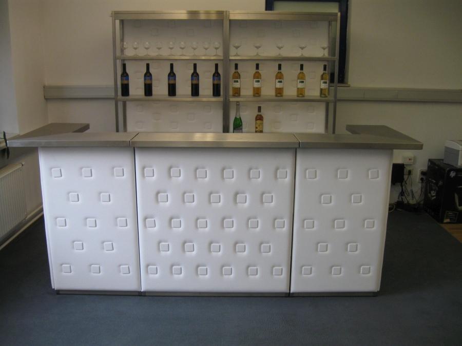 Nirobar - Element: Ecke / Abschluss - Front: Knopfmuster - Farbe: wei� - Top: Niro