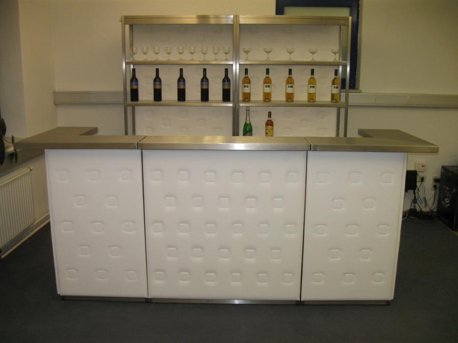 Nirobar - Element: Ecke / Abschluss - Front: Knopfmuster - Farbe: wei� - Top: Niro