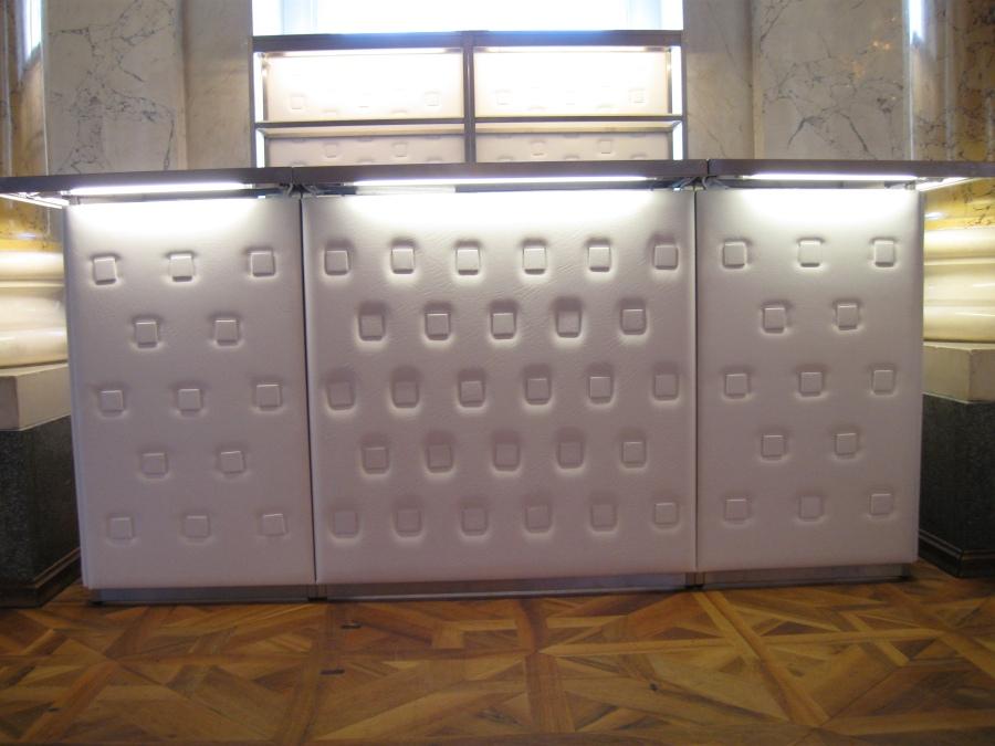 Nirobar - Element: Ecke / Abschluss - Front: Knopfmuster - Farbe: wei� - Top: Niro