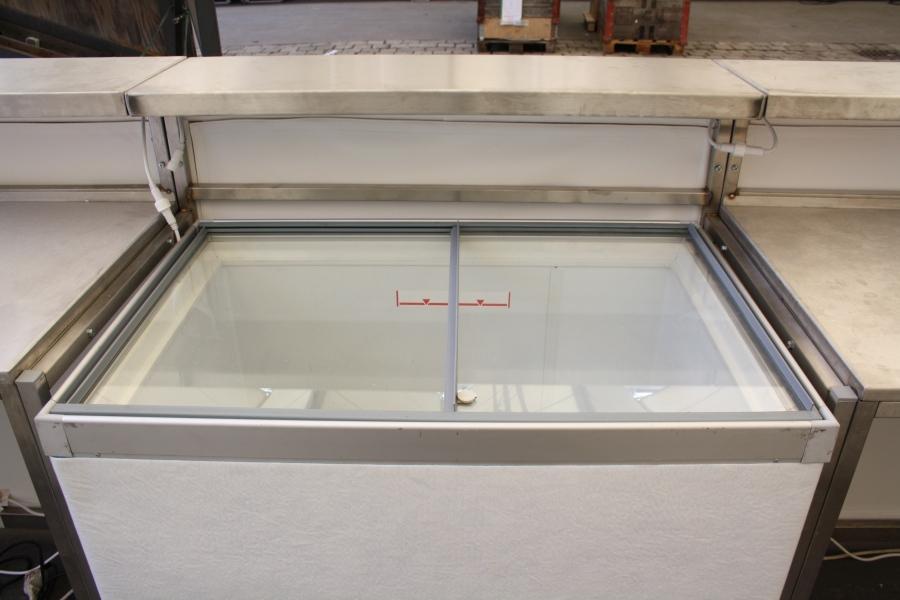 Nirobar - Element: Mitte f�r K�hltruhe - Front: glatt - Farbe: wei� - Top: Niro