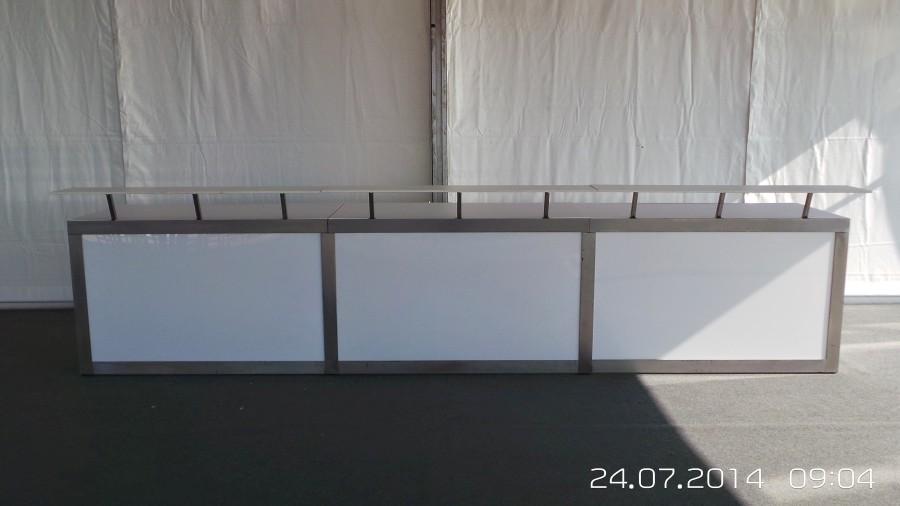 Nirobar, Element mit LED beleuchteter Plexifront und wei�er Deckplatte, 150 cm