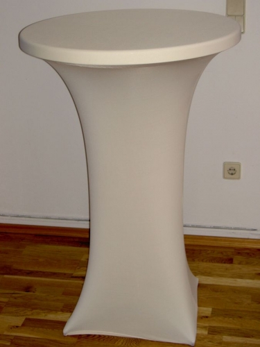 Husse & Haube f�r runden Stehtisch - Farbe: wei�
